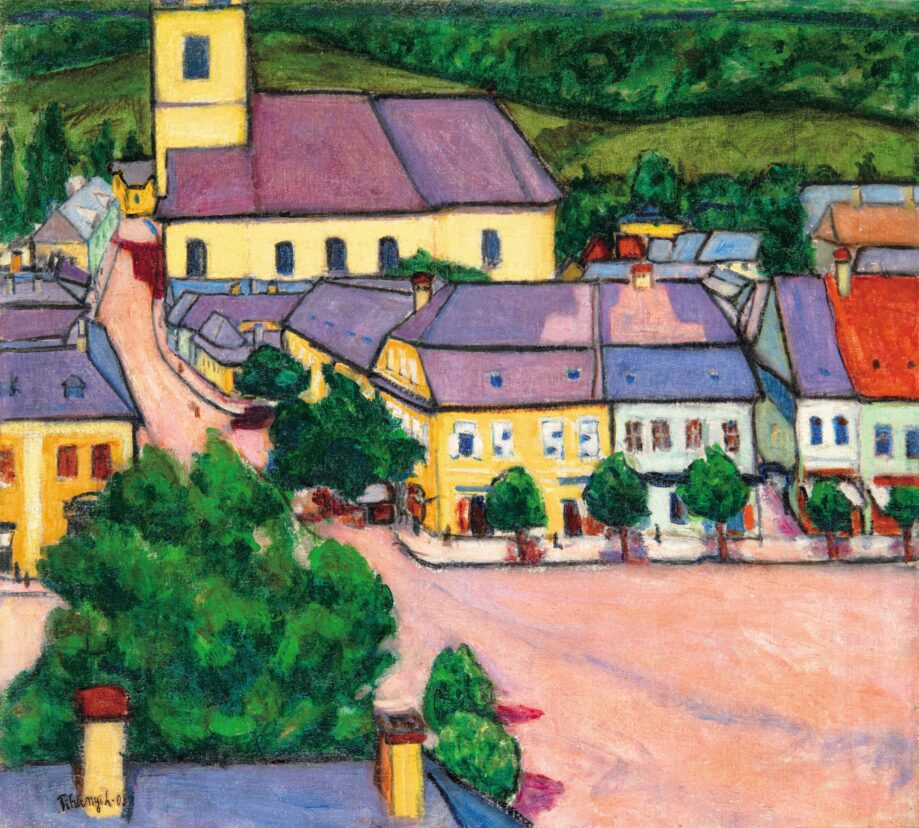 Tihanyi Lajos: Nagybányai piac, Forrás: Virág Judit Galéria